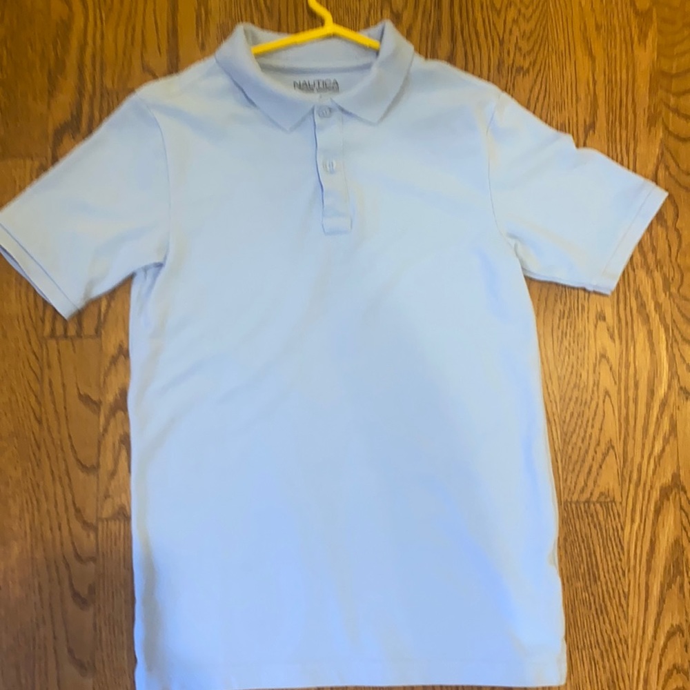 Nautica Boys Solid Light Blue Polo